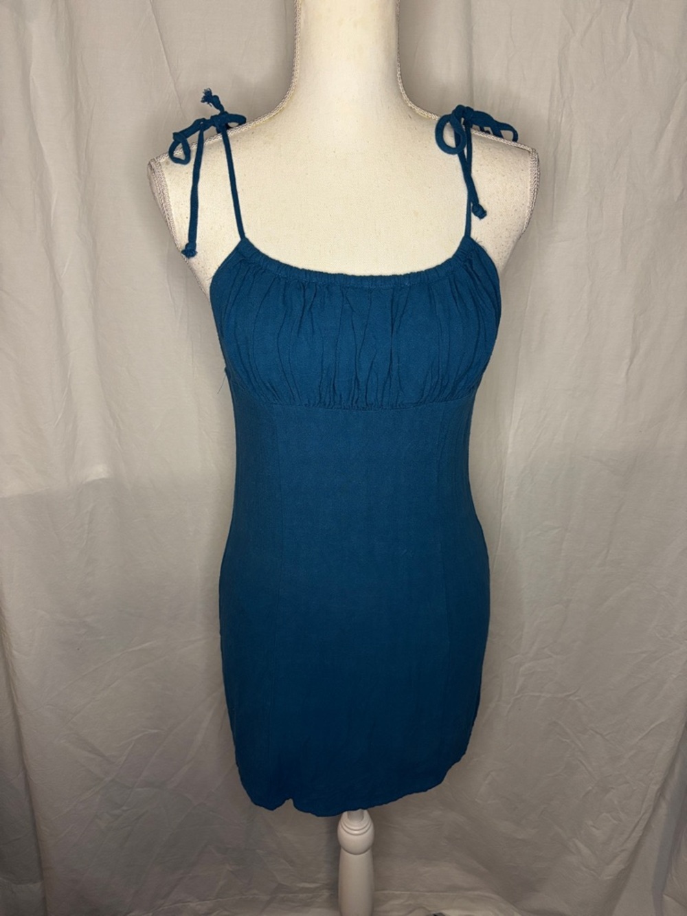 LA Hearts Teal Tie-Shoulder Y2K Dress Junior XS